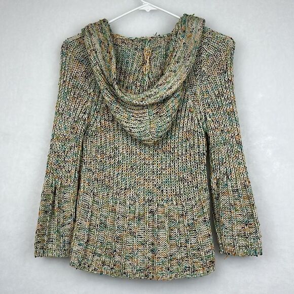 BCBG MaxAzria Green Hooded Pocketed 3/4 Sleeve Sweater  Sz Small - Picture 6 of 9